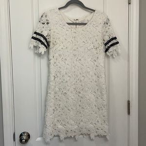 White Floral Lace Dress Size Small